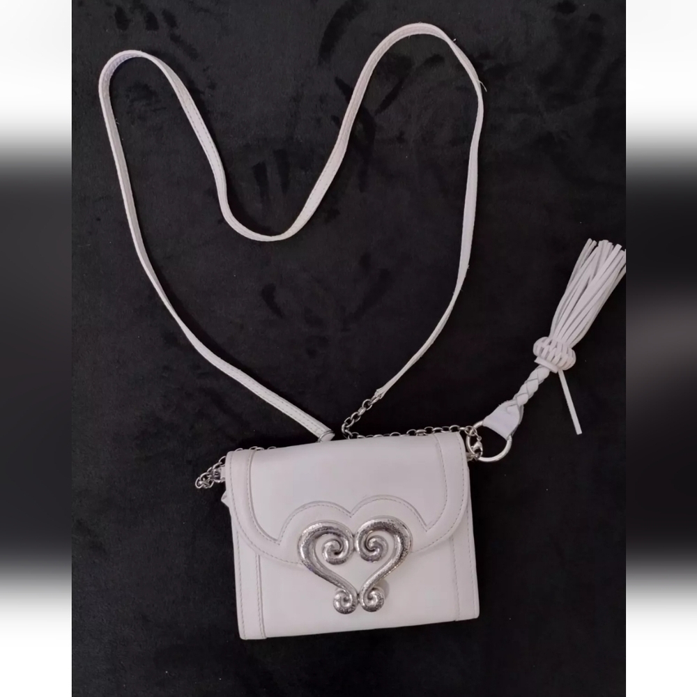 Brighton‎ Genoa Heart White Crossbody Purse Rare